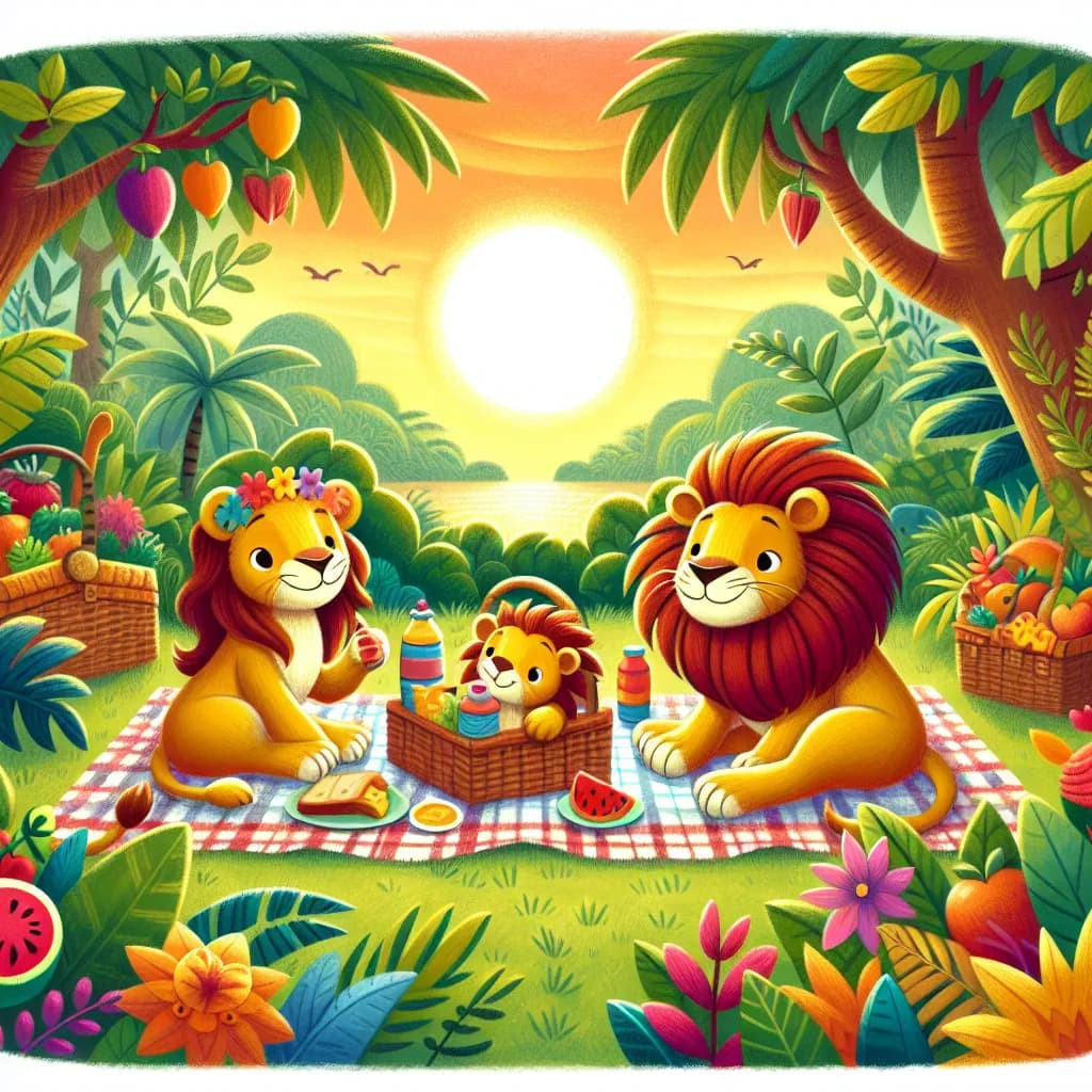 Illustration for Rick the Brave Lion: Chapter 2 - The Family Picnic